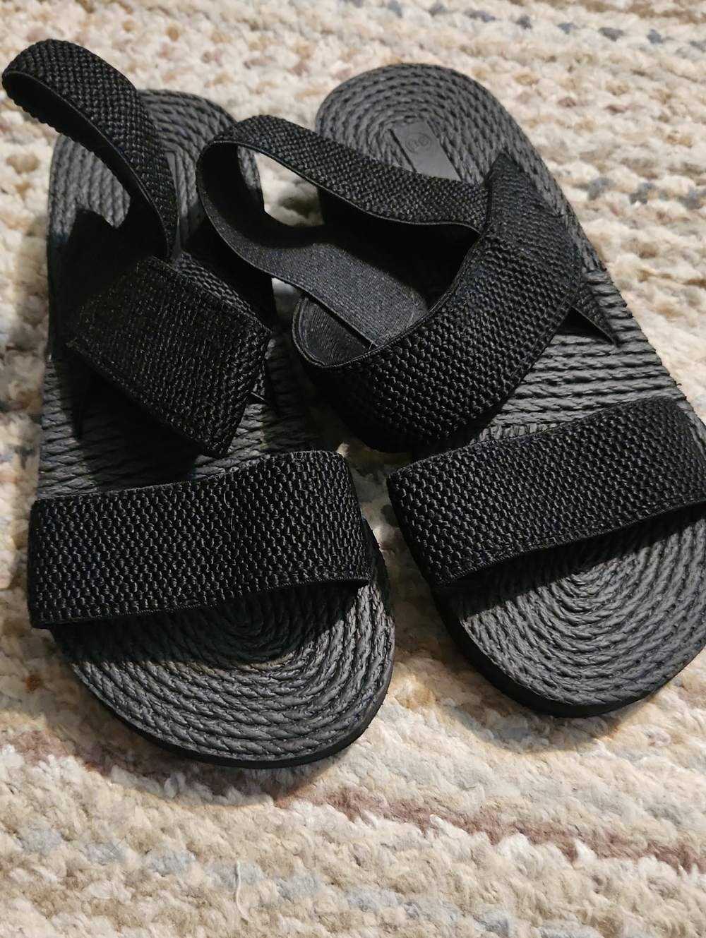 Black Strap Sandals Size 6